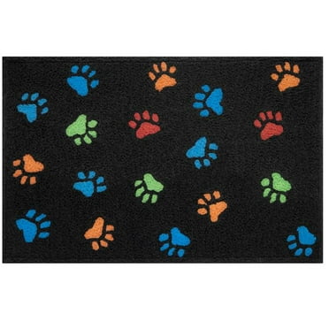 3 x 3 Feet DDEET Heart Dog Paw Print Round Rug Soft Washable Non-Skid Backing Home Entryway Inside Circle Rug Stain Resistant Absorbent Perfect Play Mat for Accent Decor Bedroom Dining Room 